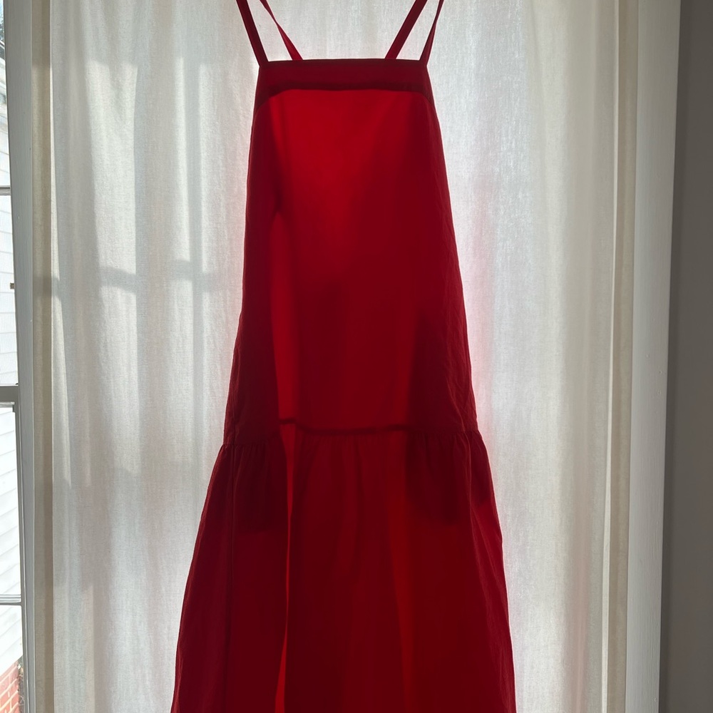 Everlane Red Pinafore Dress